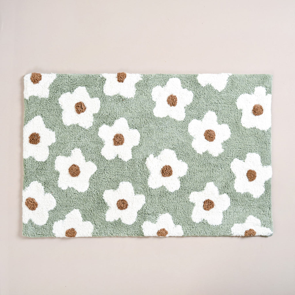 Daisy Flowers Cotton Anti Slip Floor Mat 83x53cm