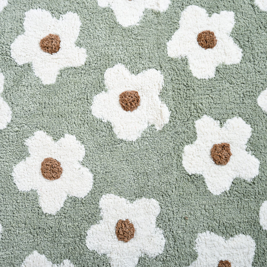 Daisy Flowers Cotton Anti Slip Floor Mat 83x53cm