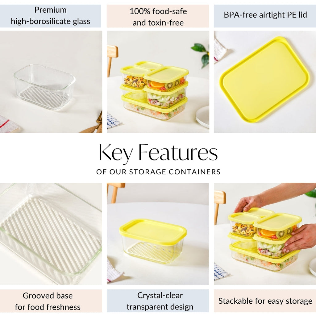 Groovo Stackable Storage Container Set Of 6