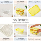 Groovo Stackable Storage Container Set Of 6