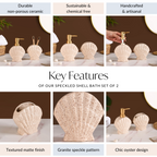 Beach Shell Ceramic Bath Set of 2 Cream Beige