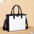 Classic Chic Black And White Tote Bag With Sling