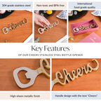 Cheers Stainless Steel Bottle Opener