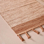 Dual Tone Handcrafted Flat Weave Soft Cotton Mat 38x20 Inch