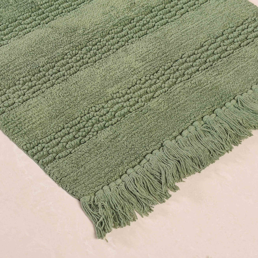 Pure Cotton Handwoven Twilled Soft Floor Mat Set Of 2 31x17 Inch