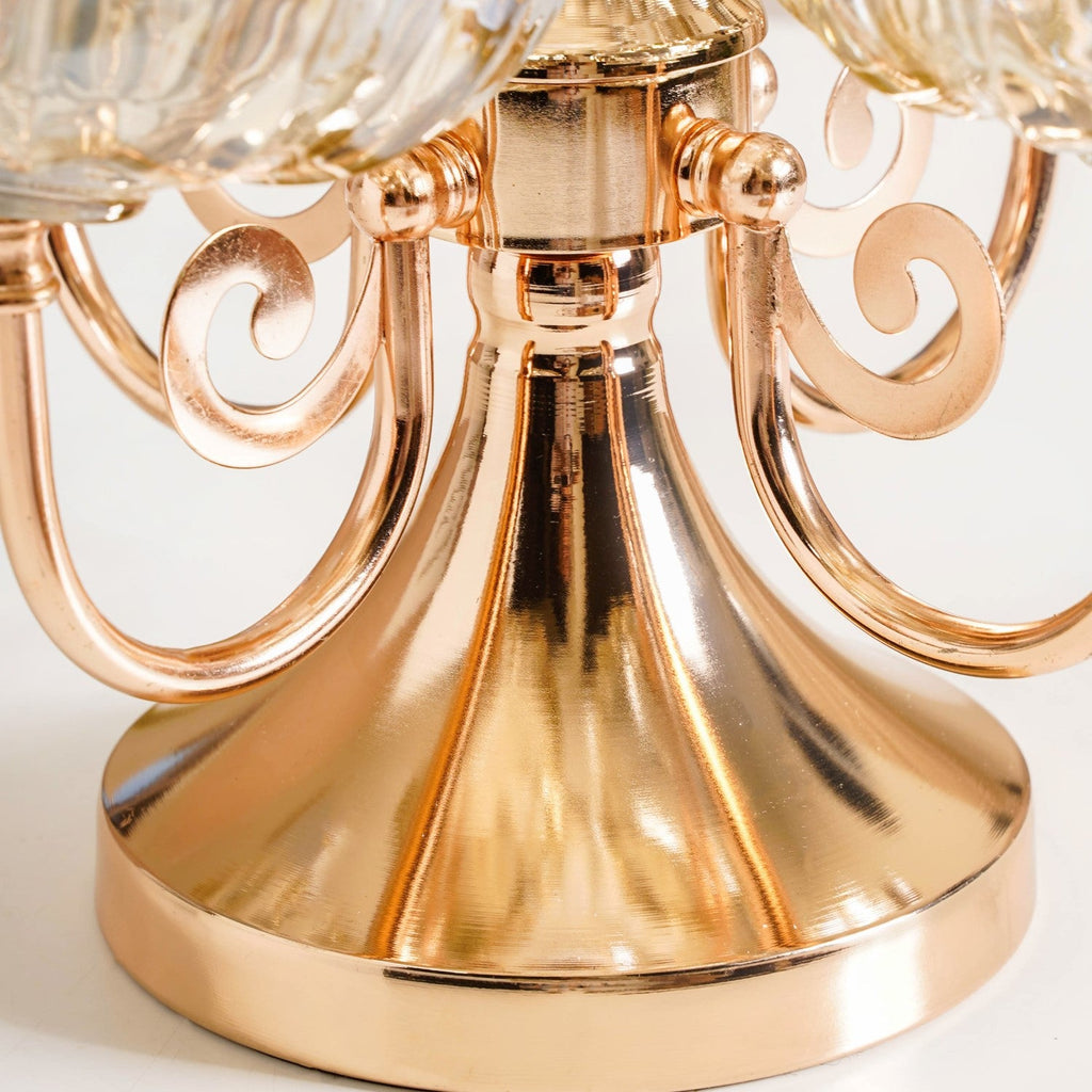 Chic Rotating Set of 5 Decorative Glass Bowls With Stand