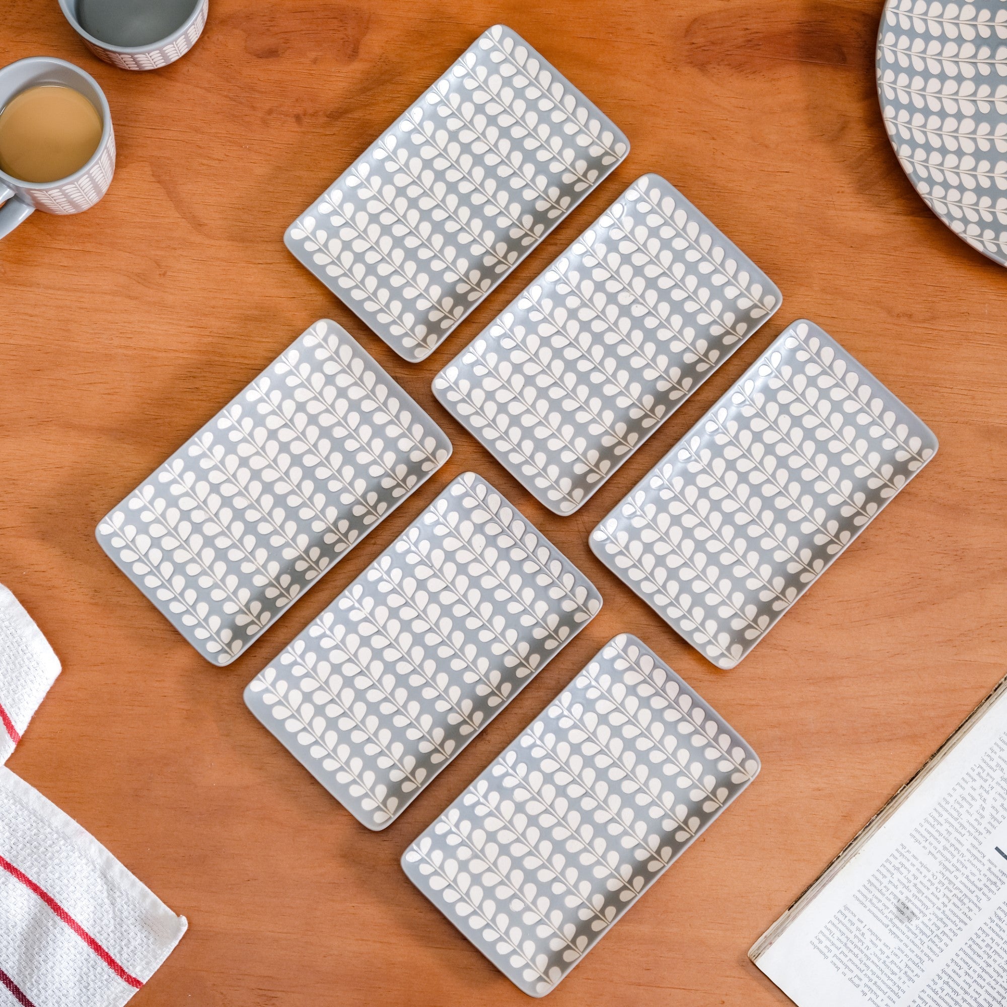 Robinia Ceramic Serving Platter Set of 6 7 Inch