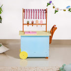 Pretend Play Creative Wooden Ice Cream Cart With Ice Cream
