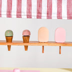 Pretend Play Creative Wooden Ice Cream Cart With Ice Cream