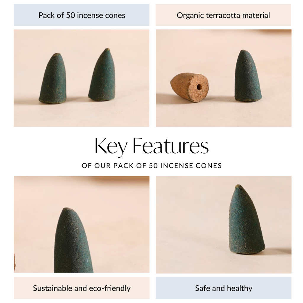 Aromatic Terracotta Incense Cones Pack Of 50