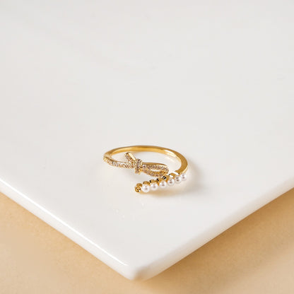 Infinity Pearl Bypass Ring