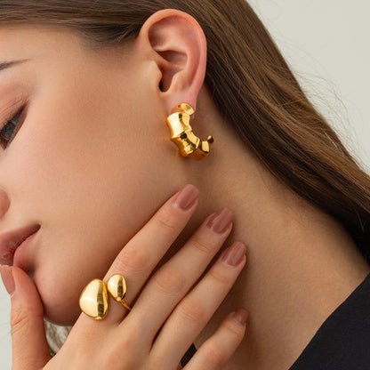 Half Circular Hoop Earrings