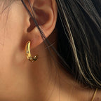 Cashew Diamond Studded Hoop Earrings