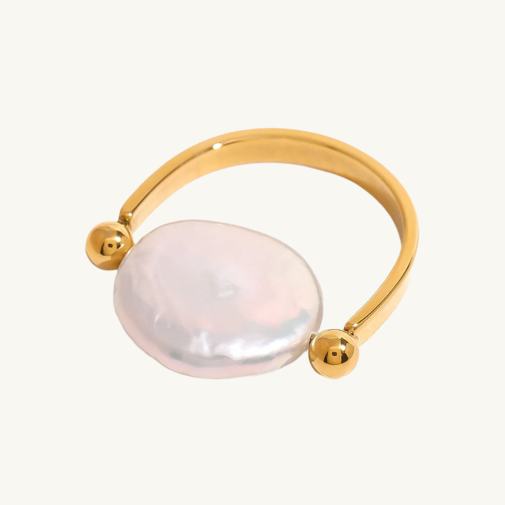 Classy Flat Pearl Ring