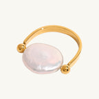 Classy Flat Pearl Ring