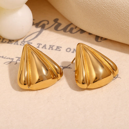 Golden Triangle Stud Earrings