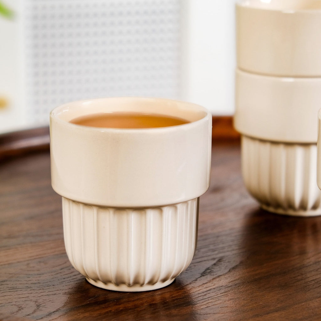 Ivory Cream Stackable Cup Set Of 4 280ml