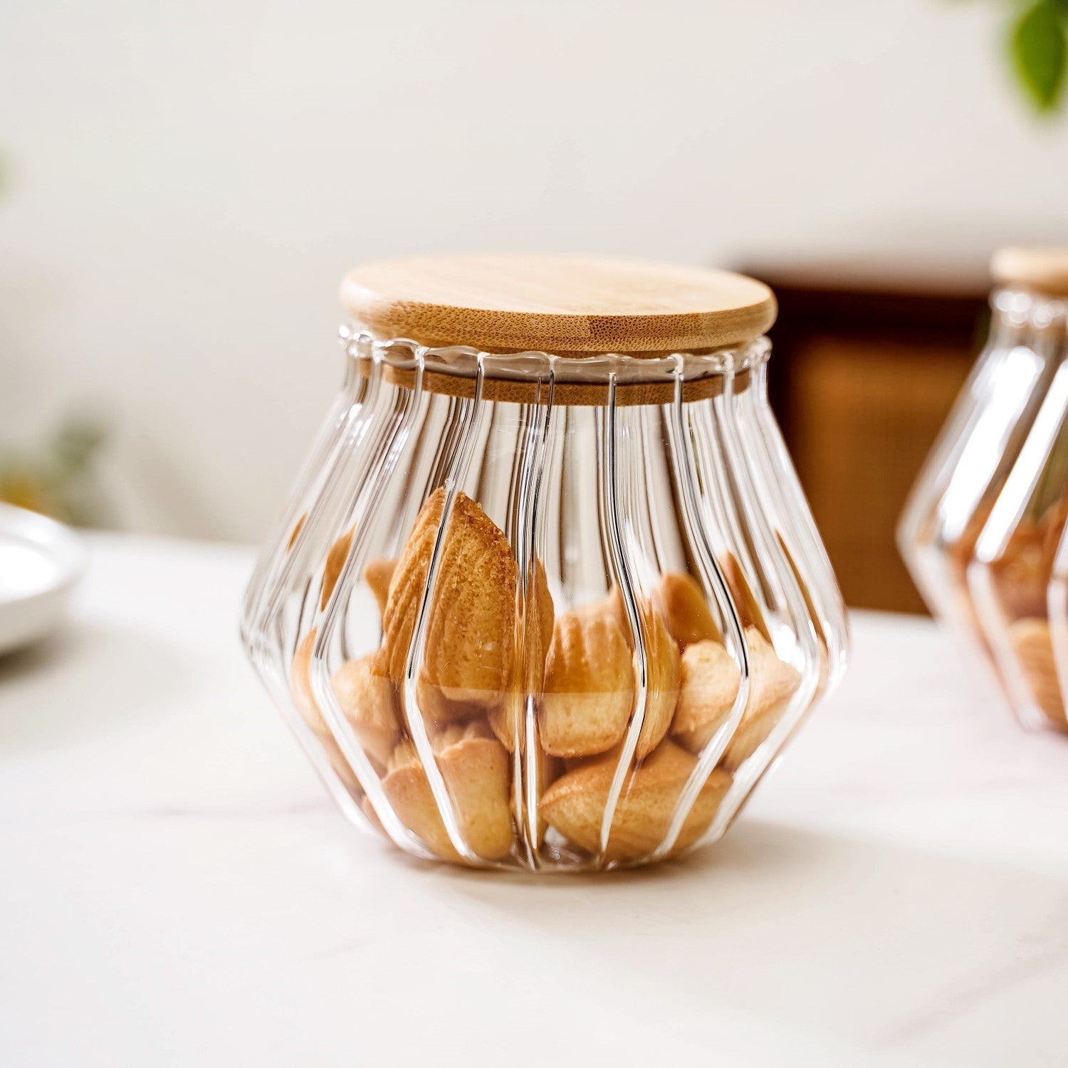 Glass Airtight Cookie Jar With Lid Set Of 2 850ml