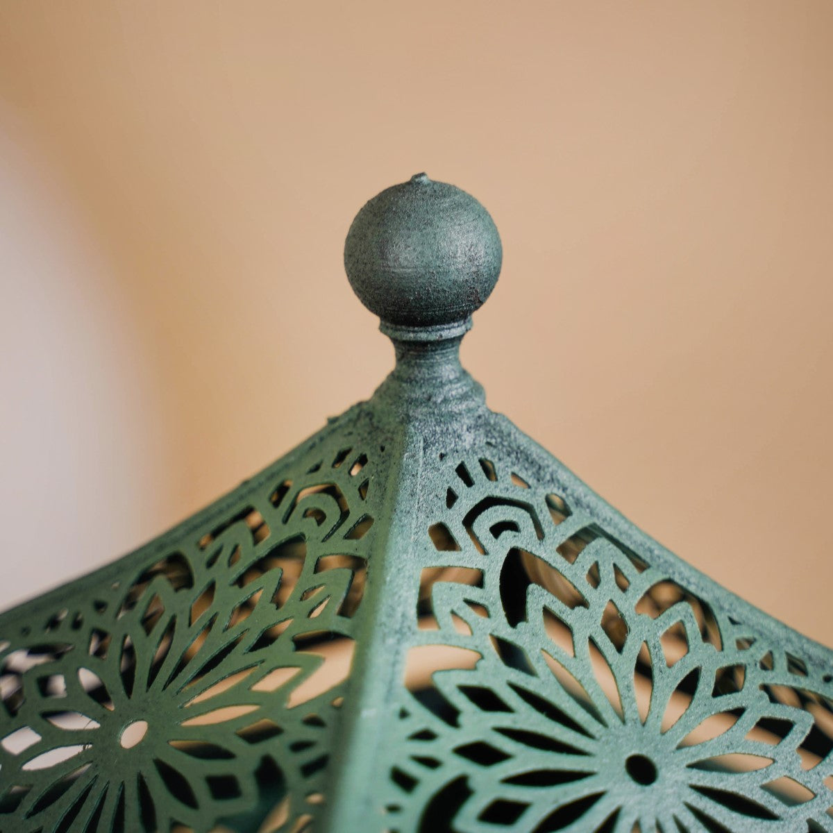 Moroccan Decorative Metal Lantern Sage Green
