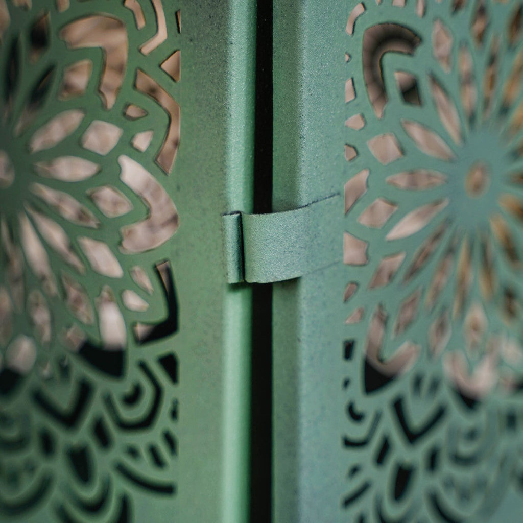 Moroccan Decorative Metal Lantern Sage Green
