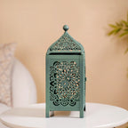 Moroccan Decorative Metal Lantern Sage Green