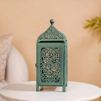Moroccan Decorative Metal Lantern Sage Green