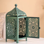 Moroccan Decorative Metal Lantern Sage Green