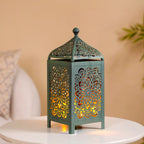 Moroccan Decorative Metal Lantern Sage Green