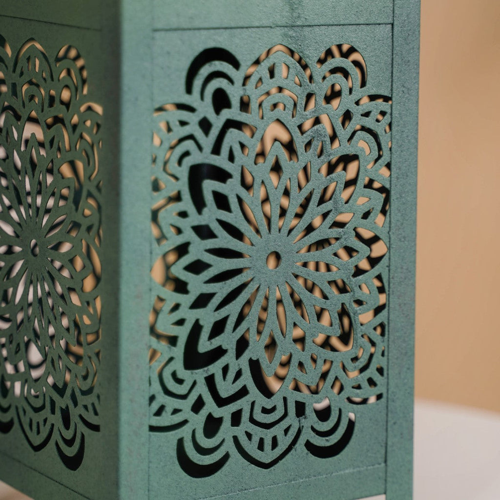 Moroccan Decorative Metal Lantern Sage Green