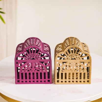 Set Of 2 Festive Charm Lanterns With Metal Cutwork
