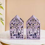 Geometric Cutwork Lantern Lavender Set Of 2