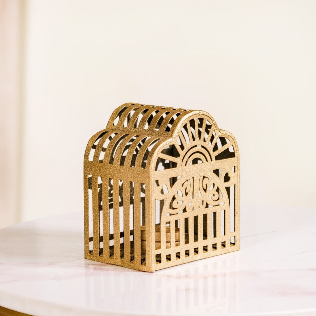 Set Of 2 Festive Charm Lanterns With Metal Cutwork