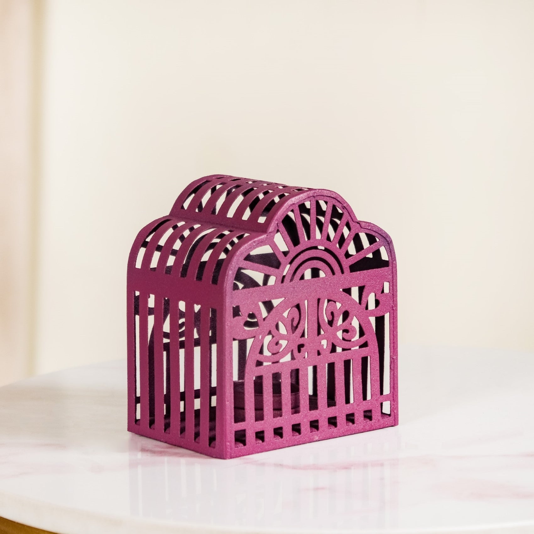 Set Of 2 Festive Charm Lanterns With Metal Cutwork