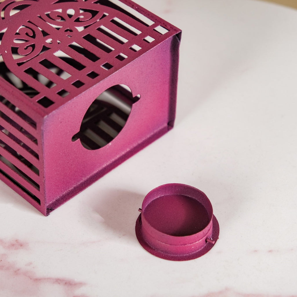 Set Of 2 Festive Charm Lanterns With Metal Cutwork