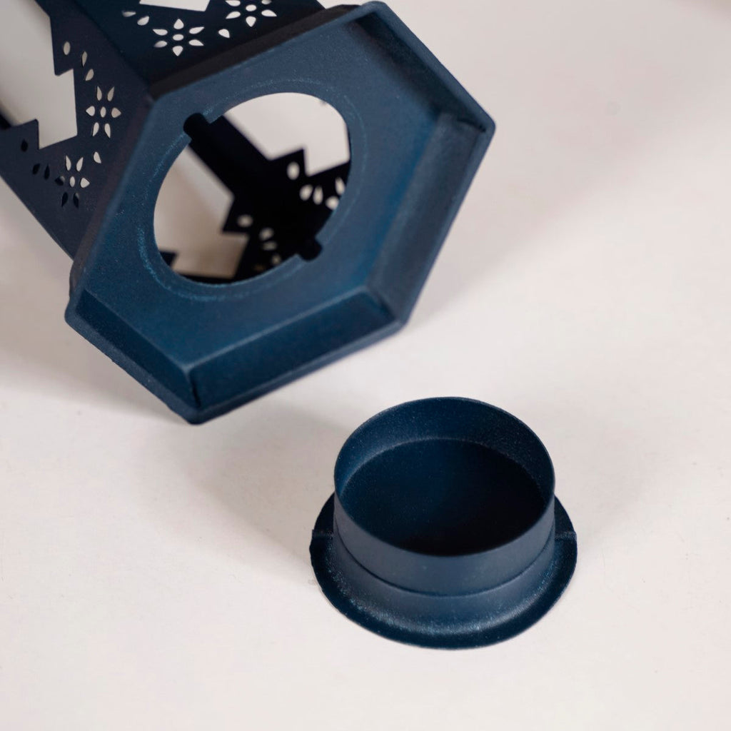 Navy Blue Moroccan Candle Holder Lantern Set Of 2