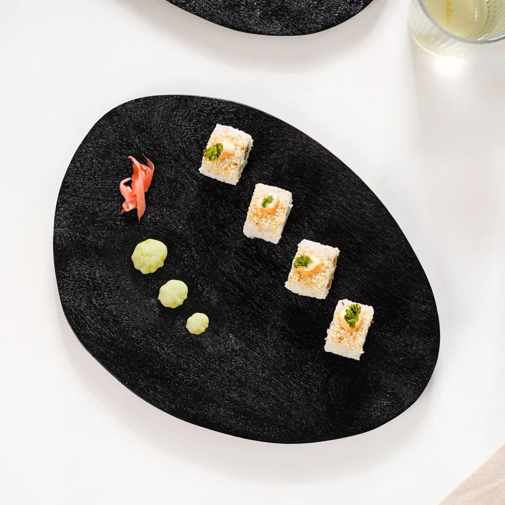 Large Natural Mango Wood Platter Black
