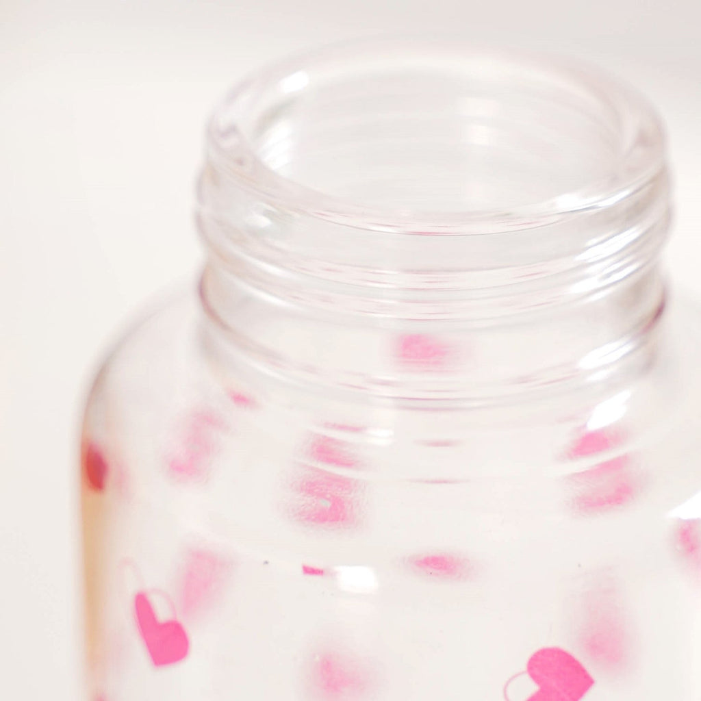 Little Hearts Glass Water Bottle 500ml