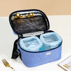 Blue Checkered Insulated Lunch Bag