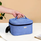 Blue Checkered Insulated Lunch Bag