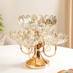 Chic Rotating Set of 5 Decorative Glass Bowls With Stand