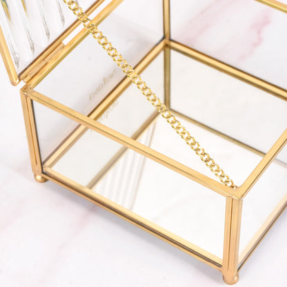 Luxe Fluted Lid Glass Vanity Box