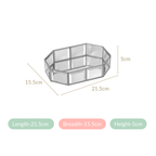 Crystal Mirror Base Vanity Tray Silver Small