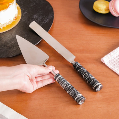 Marble Cake Knife And Server Set Of 2