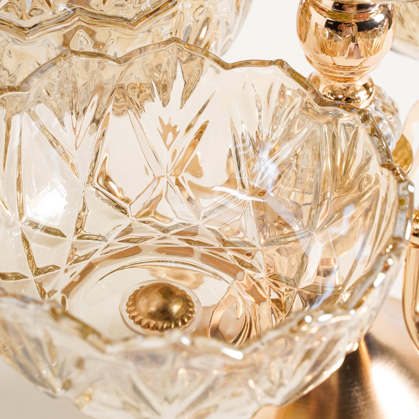 Luxury Glass Bowls Set of 5 With Lid And Rotating Stand