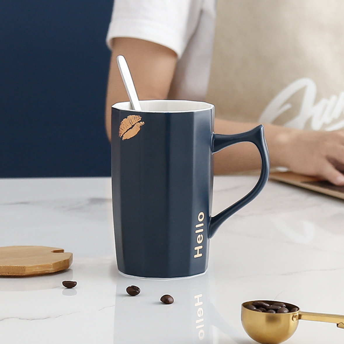 Cup With Lid and Spoon