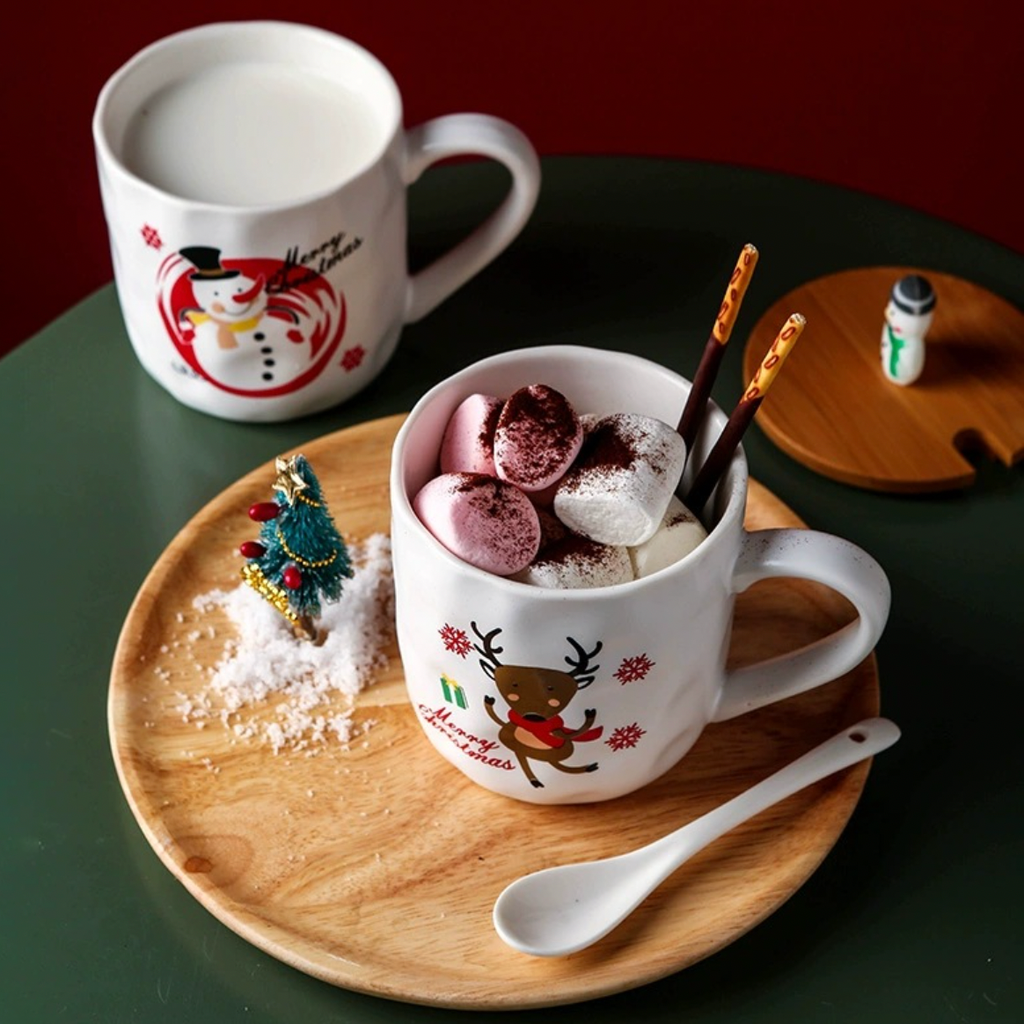 Christmas Cup With Wooden Lid