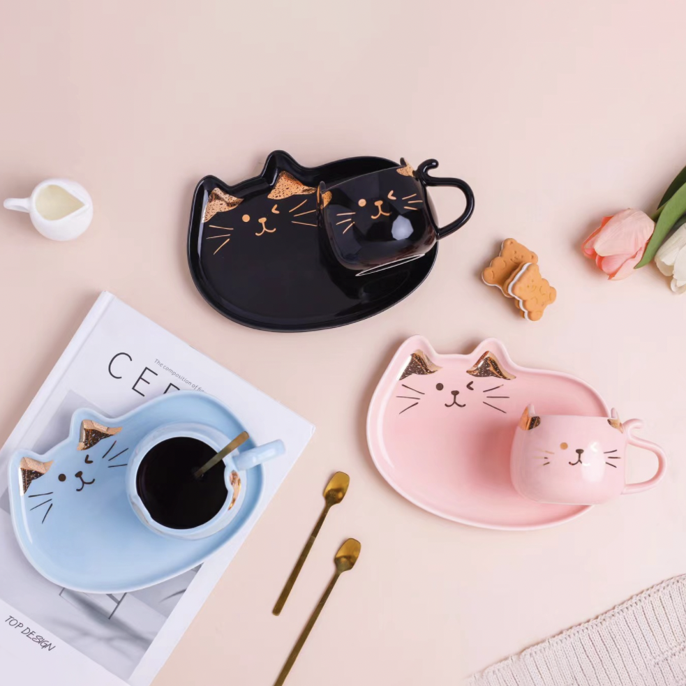 Cat Mug And Plate
