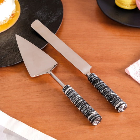 Marble Cake Knife And Server Set Of 2