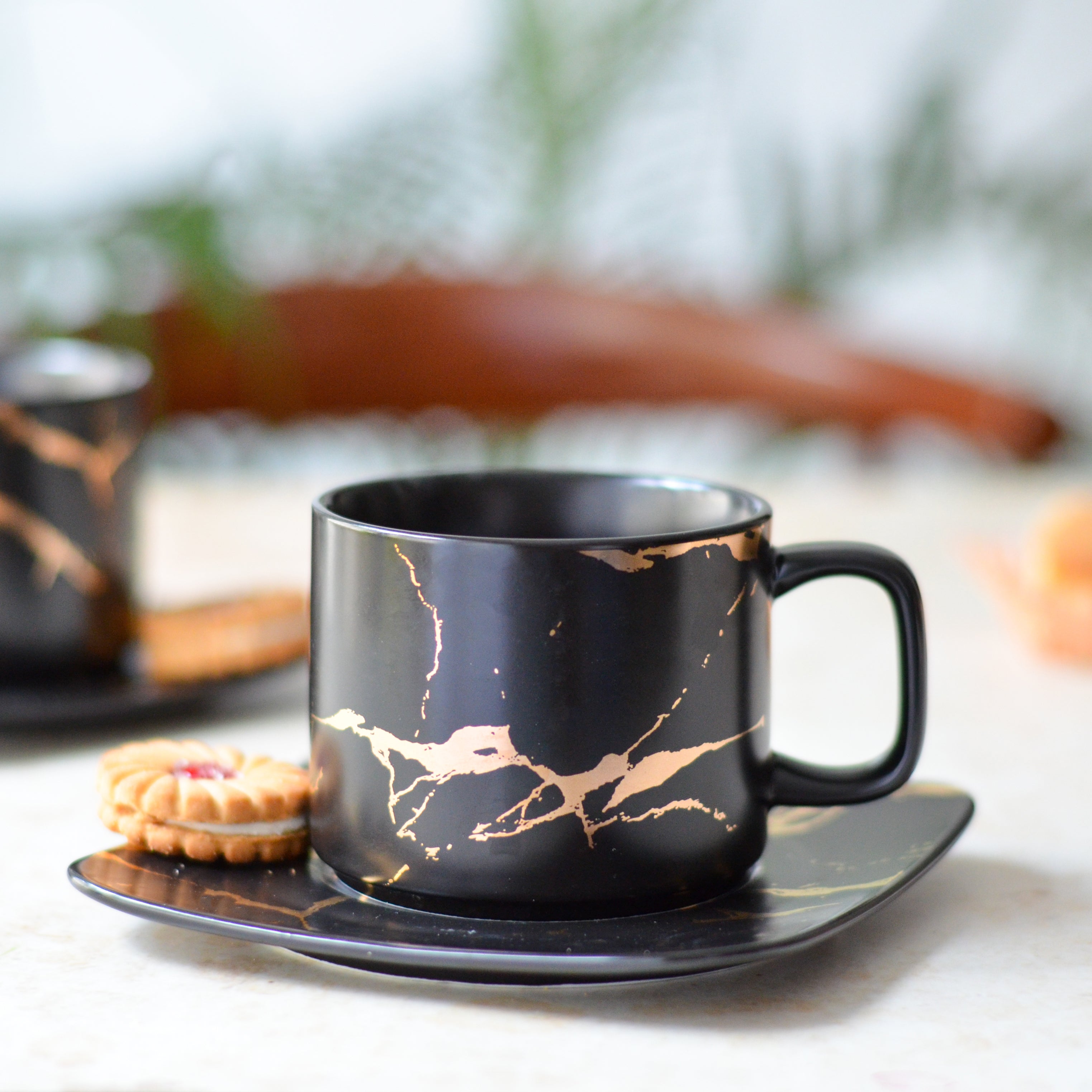 Marble Tea Cup and Saucer