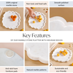 Marble Stone Platter With Mehrab Design 10 Inch